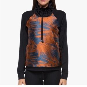 Koral Roulette Funnel Neck Sweatshirt Blue Shatter Black Women’s Size XS